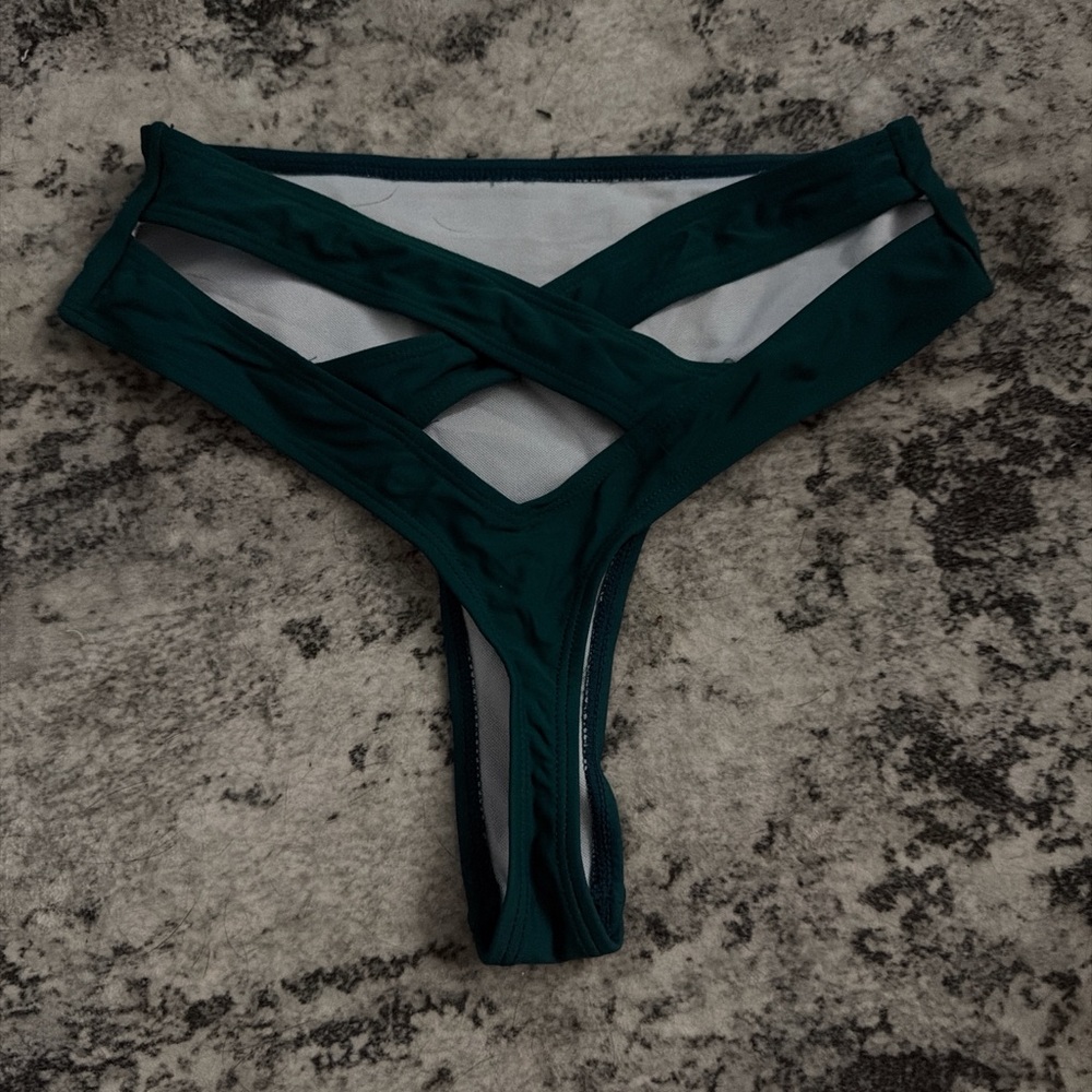 Teal Crisscross Bikini Bottom